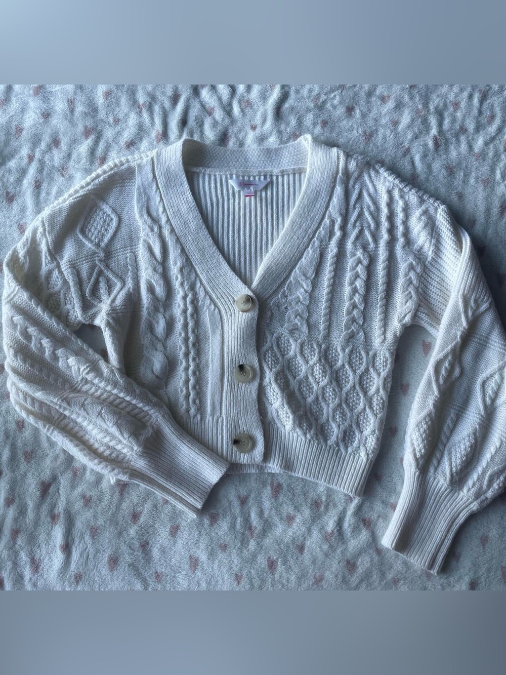 Cream Cable Knit Cardigan